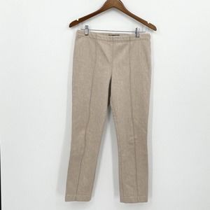 The Row Pants Women Medium Oatmeal Beige Slim Avied Denim Dress Pants
